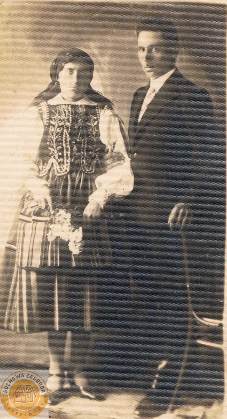 1930r. Gortatowice - Franciszek Kośka z żoną Małgorzatą